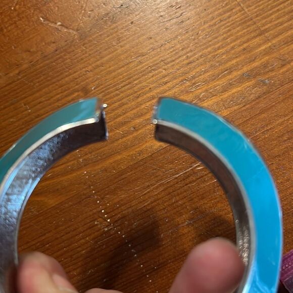 Bundle 3 for $15 Blue Green and Silver-tone Hinge Bracelet - Picture 8 of 11